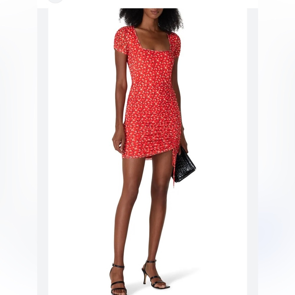 Rent the runway Louna Elegant Red ditzy stretch Floral Mini Dress